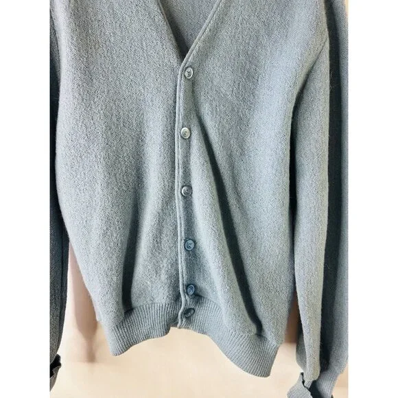 Vintage 60s Alpaca Wool Knit Cardigan Sweater USA Dad Grandpa